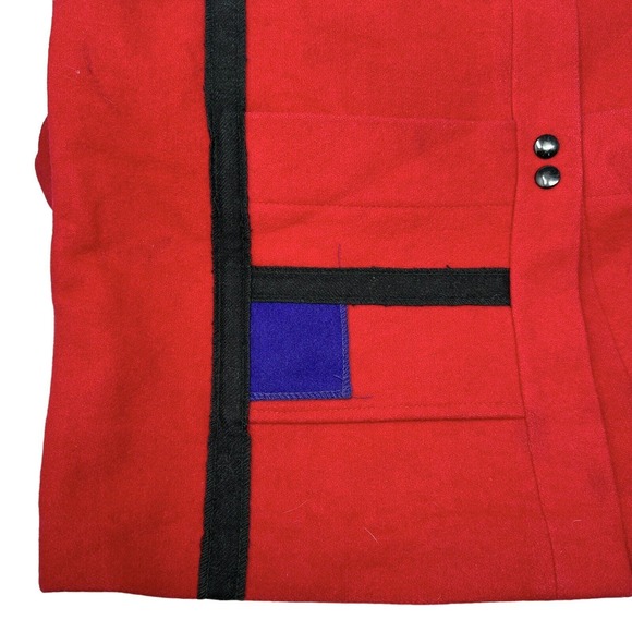 International Scene Wool Colorblock Coat Patch Jacket Vintage 1980s - Picture 6 of 7